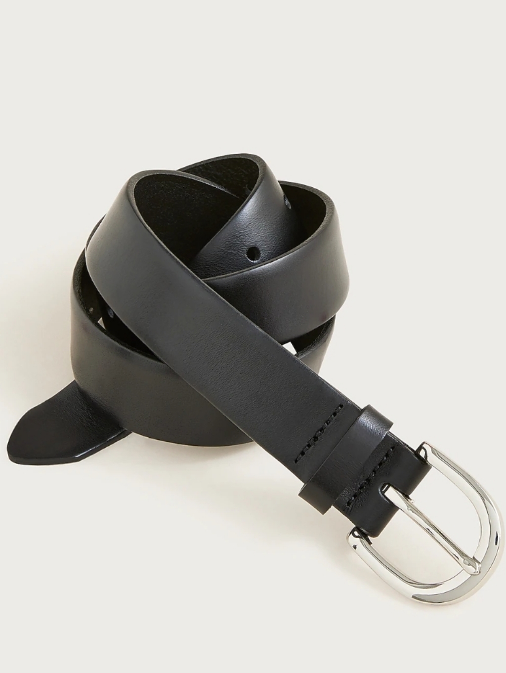 J. Crew Factory Italian Bonded Leather Belt - Black